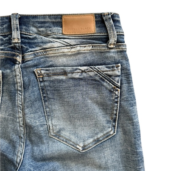 BUCKLE BLACK Women’s Blue Denim Jeans, fit #53 skinny 26x32 size 4 to 6, EUC - Picture 4 of 7